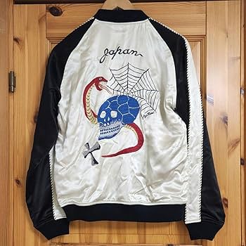 Amazon.co.jp: フラットヘッド スカルスカジャン 38 スタジャン R.J.B